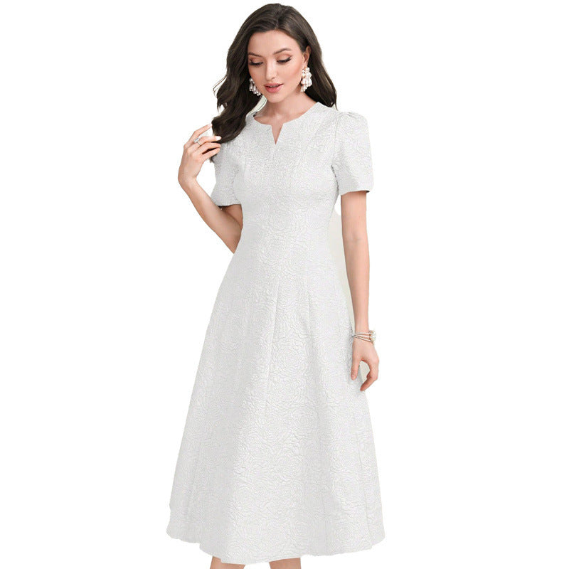 Women's Solid Color Short Sleeve Dress