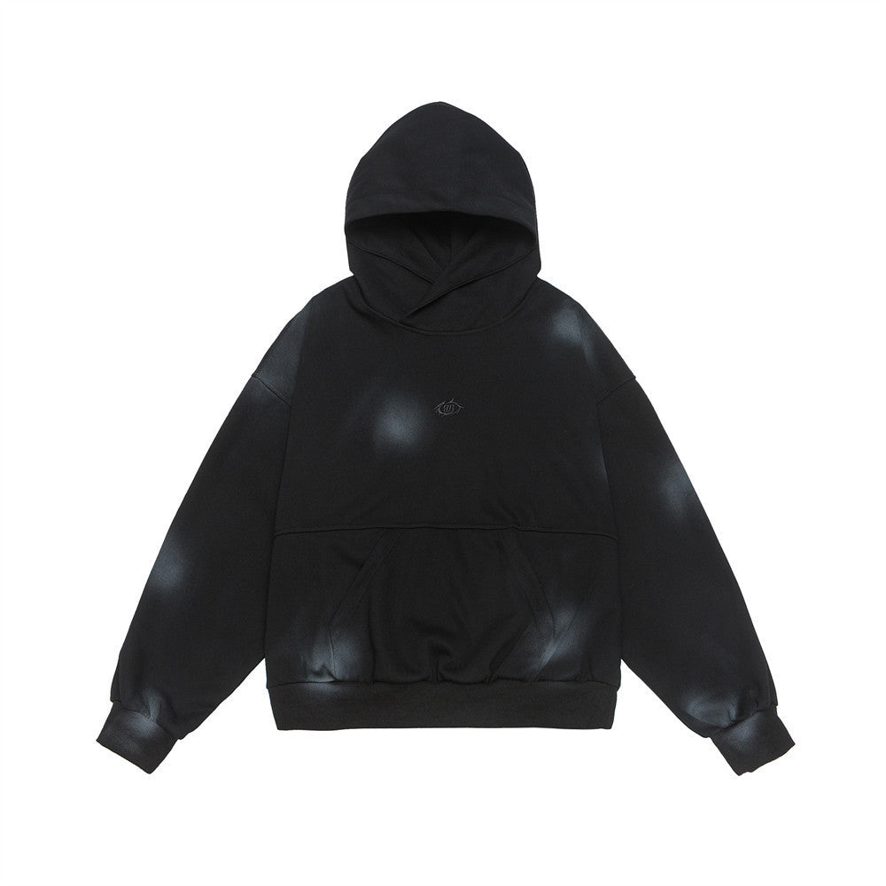 Splash-ink Spray Paint Loose Hooded Pullover Sweater