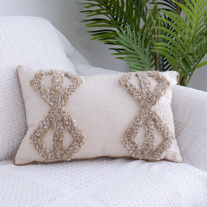 Tufted Throw Pillow Moroccan Fringed Waist Pillow Case