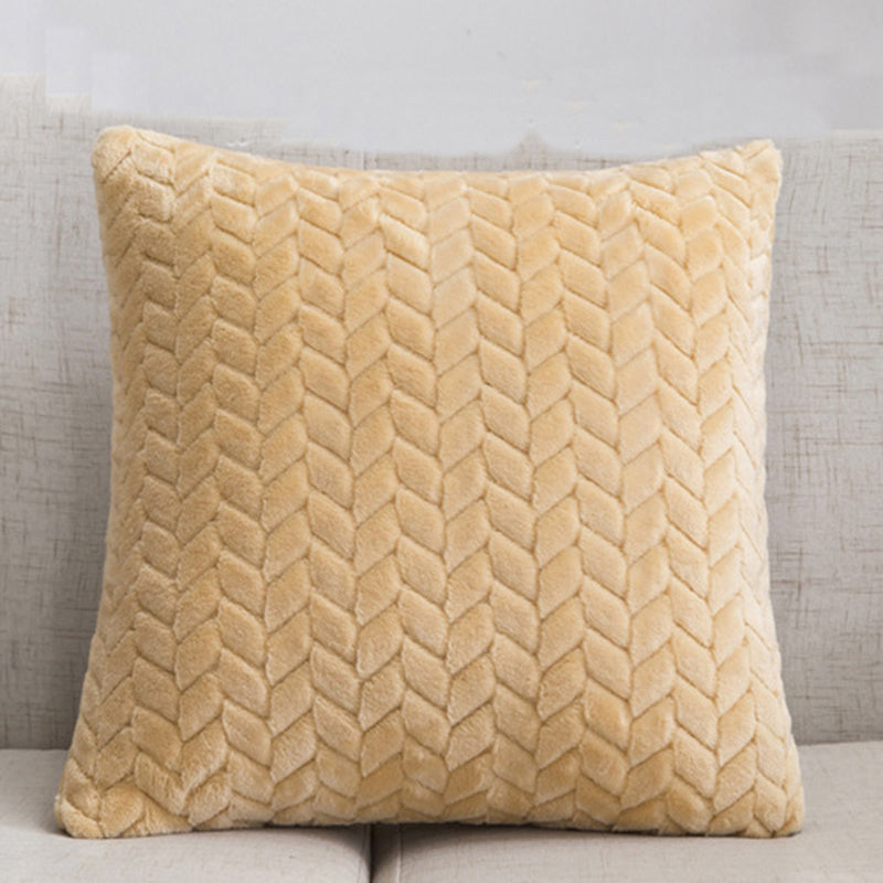 Flannel Solid Color Throw Pillow Sofa Cover Cushion Cover Nordic Style Simple Style