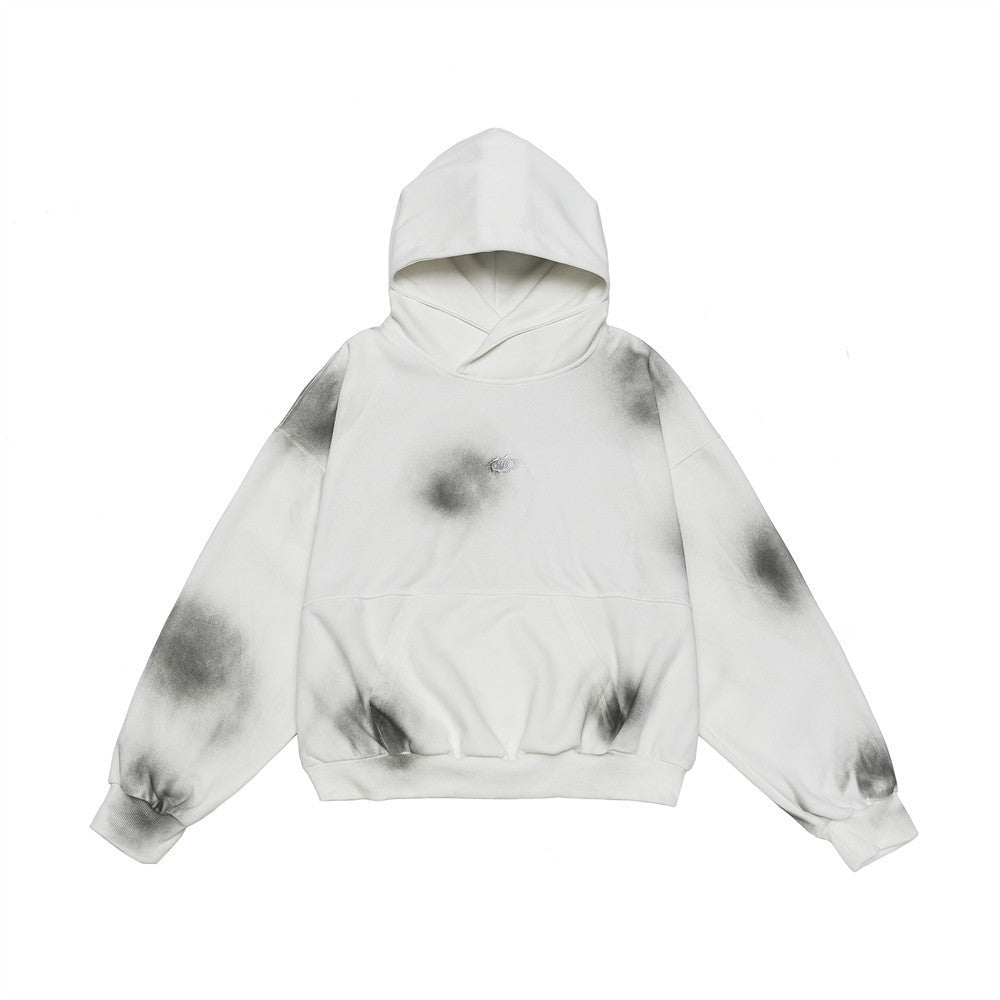 Splash-ink Spray Paint Loose Hooded Pullover Sweater